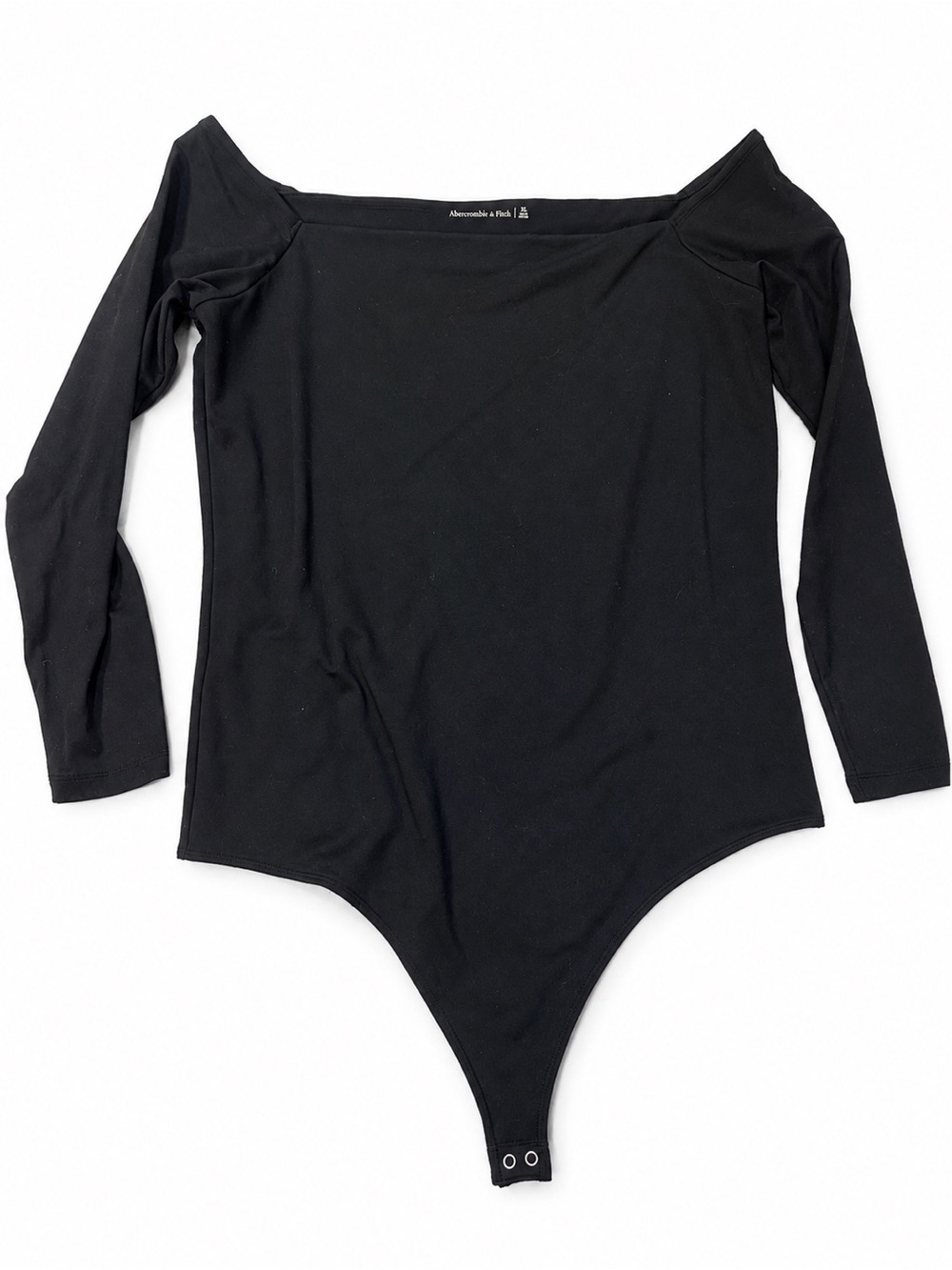 Abercrombie & Fitch Black Off-Shoulder Long-Sleeve Bodysuit